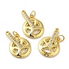 Rack Plating Brass Micro Pave Cubic Zirconia Pendants KK-C030-13G-3