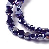 Electroplate Glass Beads Strands GLAA-E036-04-M-5