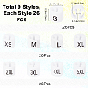 234Pcs 9 Style XS~5XL Plastic Clothing Trouser Size Markers KY-CP0001-10-2
