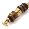 Natural Tiger Eye & Plastic Imitation Pearl Disc Beaded Connector Charms/Links STAS-L277-11G-01-2