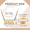 Number Pendant Necklace & Open Cuff Ring JX203A-3