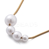 White Plastic Pearl Graduated Round Beads Pendant Necklaces NJEW-P320-21G-5
