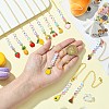 12Pcs Alloy Enamel & Acrylic Pendant Decoration HJEW-CJ00055-4
