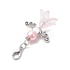 2Pcs 2 Colors Wedding Season Angel Glass Pearl & Acrylic Pendant Decorations HJEW-JM01922-01-5
