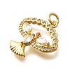 Brass Micro Pave Cubic Zirconia Pendants KK-B128-12G-02-2