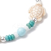 Dyed Synthetic Turquoise & Natural Howlite Beads Bracelets for Women BJEW-JB11794-02-4
