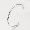Tarnish Resistant 201 Stainless Steel Cuff Bangles BJEW-Q685-06-1