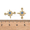 304 Stainless Steel Aquamarine Rhinestone Connector Charms STAS-L308-03B-G-3