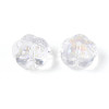 Electroplate Transparent Glass Flower Beads GLAA-T030-04-01-2