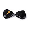 25Pcs Natural Obsidian Heart Rune Stones with Elder Futhark Alphabet Engraved G-T144-02G-2