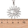304 Stainless Steel Sun Pendant Cable Chain Necklaces for Men Women NJEW-K308-04E-P-5