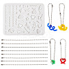 DIY Heart Pendant Silicone Molds & Iron Pendant Making Kits DIY-TA0011-01-2