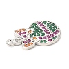 Rack Plating Brass Pave Cubic Zirconia Pendants KK-R150-04P-3