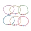 6Pcs 6 Colors Flower Acrylic Stretch Bracelets BJEW-JB10235-01-1