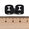 20Pcs Black Cube Letter Silicone Beads 12x12x12mm Square Dice Alphabet Beads with 2mm Hole Spacer Loose Letter Beads for Bracelet Necklace Jewelry Making JX433I-3
