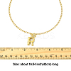 304 Stainless Steel Clear Cubic Zirconia Heart & Letter Pendant Curb Chain Necklaces for Women NJEW-FS00012-27T-3