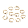 Brass Micro Pave Cubic Zirconia Cuff Earrings EJEW-H109-01I-G-2