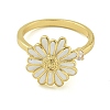 Daisy Enamel Rotatable Cuff Rings for Women RJEW-M016-05G-3