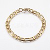 Ion Plating(IP) 304 Stainless Steel Figaro Chain Bracelets BJEW-P236-18G-1