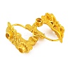 Flower Brass Earring Hooks with Round Tray KK-G502-24G-2