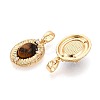 Natural Tiger Eye Pendants KK-N287-22G-2