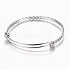 Tarnish Resistant Adjustable 304 Stainless Steel Expandable Bangle Making BJEW-G482-03P-1