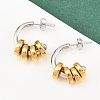 304 Stainless Steel Two Tone C-Shaped Stud Earrings EJEW-K268-78GP-1