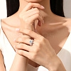 Rhodium Plated 925 Sterling Silver Micro Pave Cubic Zirconia Finger Rings for Women WG9CD14-03-3