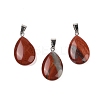 Teardrop Natural Red Rainbow Jasper Pendants G-Q368-20-1
