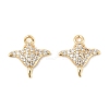 Brass Micro Pave Clear Cubic Zirconia Charms X-KK-R219-14G-1