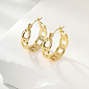 Simple 201 Stainless Steel Cuban Link Hoop Earrings WG5268-3