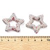 Star Shape Polymer Clay Rhinestone Beads CLAY-NH0001-06G-3