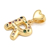Brass Micro Pave Colorful Cubic Zirconia Pendants KK-P281-01G-R-2