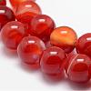 Natural Striped Agate/Banded Agate Bead Strands G-K166-13-8mm-08-3