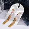 Brass Heart Dangle Stud Earrings EJEW-R014-07G-3