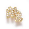 Golden Plated Brass Micro Pave Cubic Zirconia Charms X-ZIRC-L075-51A-1