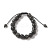 10mm Round Natural Larvikite Braided Bead Bracelets BJEW-C067-01C-07-2