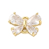 Brass Clear Cubic Zirconia Connector Charms/Links FIND-L019-07G-04-1