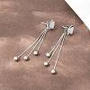 Butterfly 304 Stainless Tassel Steel Stud Earrings EJEW-H175-05P-3