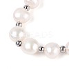 Adjustable Natural Pearl with Brass Chain Slider Bracelets for Women Girl BJEW-T022-16A-3