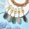 304 Stainless Steel Chain Pouch Natural Gemstone Pendant Decorations HJEW-JM01888-02-2