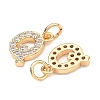 SHEGRACE Brass Micro Pave Clear Cubic Zirconia Pendants XGRQ29939-394G-Q-2