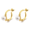 304 Stainless Steel Ring Stud Earrings EJEW-M233-04G-1