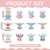 24Pcs 12 Colors 201 Stainless Steel Etched Metal Embellishments Pendants STAS-WR0001-46-2
