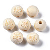 Unfinished Natural Wood European Beads WOOD-S045-150-1