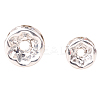 Silver Plated Brass Middle East Rhinestone Spacer Beads RB-PH0001-08S-NF-4