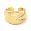 Brass Micro Pave Clear Cubic Zirconia Open Cuff Ring for Women LS-RJEW-M173-13A-G-2