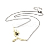 Brass Enamel Pendant Necklaces for Women NJEW-A018-01-2
