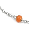 304 Stainless Steel Cable Chain Bracelet with Enamel Rondelle Beaded BJEW-G683-02P-01-6