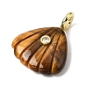 Natural Tiger Eye Carved Pendants G-C282-05D-2